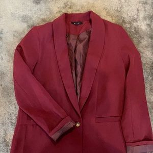 Maroon oversized fit blazer